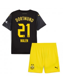 Borussia Dortmund Donyell Malen #21 Dječji Gostujuci Dres kompleti 2024-25 Kratak Rukavima (+ kratke hlače)